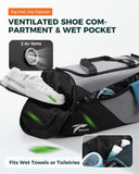 Tolaccea Gym Bag for Men Women, Large Sport Duffel Bags with Shoe Compartment Wet Compartment, Travel Duffel Bag Backpack, Weekender Bags Carry On Backpack for Gym, Travel, Fitness, Workout(Grey, 47L)