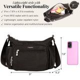 Baggallini Crosstown Hobo Crossbody for Women - 9"x7.8" Travel Crossbody Bag with RFID Wallet and Water Bottle Holder