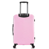 DUKAP INCEPTION Luggage with Spinner Wheels | Durable Lightweight Hardside Suitcase, Travel Bag with Handle and Trolley, 24-Inch Medium Checked Luggage | Pink