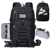 SDYSM Camera Backpack Bag Professional for DSLR/SLR Mirrorless Camera Waterproof 15.6 inch Tactical Camera Bags for Photographers with Rain Cover, Tripod Holder, Small Bag Photography Backpack Case