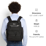 TUMI - Alpha Compact Laptop Bag Brief Pack - Travel Laptop Backpack for Business Tracer - Ballistic Nylon - Black