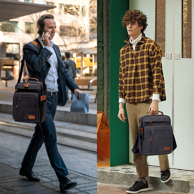 ESTARER Mens Medium Messenger Bag for 13.3'' laptop, Water-resistant Vertical 12.9'' Shoulder Bag Tablet Carry Case