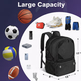 YHXONEOK Basketball Bag, Basketball Backpack with Ball Holder & Shoes Compartment for Soccer Ball Volleyball Football, Large Sports Equipment Bag Backpack for Son Daughter Men Women Black