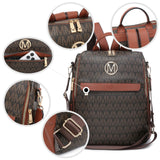 MKP Women Fashion Backpack Purse PU Leather Convertible Medium Ladies Rucksack Travel Shoulder Bags Handbag and Purse 2Pcs