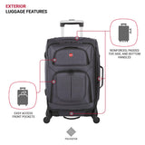 SWISSGEAR Sion Softside Expandable Spinner Luggage Durable Lightweight Travel Suitcase, Dark Grey, 2-Piece Set (21/25)