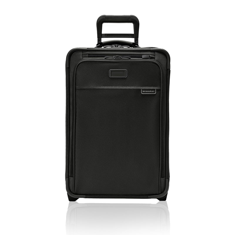 Briggs & Riley Essential 22" 2-Wheel Expandable Carry On - Luggage for Travel, Suitcases with Wheels, Softside Rolling Bag for Men & Women, Self-Repairing Zipper - Baseline Collection, Black