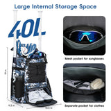 KAVIGOR Baseball Bag for Youth and Adult, Softball Backpack 40L Large Capacity, Bat Backpack with Shoes Compartment and Hidden Helmet Holder