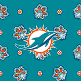 Vera Bradley Women's Cotton Nfl Small Backpack (Multiple Teams Available), Miamidolphinsonaqua/Orangebandana, One Size