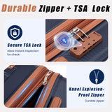 KUNEL Expandable 5 Piece Luggage Sets with Detachable Spinner Wheels and TSA Lock, Unisex Hardside ABS Suitcase Set, Hardshell Lightweight Waterproof Travel Hard Case Suitcases with Wheels, Darkblue