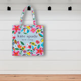 kate spade new york Cute Canvas Tote Bag for Women, Canvas Beach Bag, Book Tote with Pocket for Mother's Day, Safari Floral