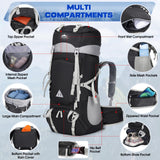 IGOLUMON 60L Hiking Backpack, Large Camping Backpack with Rain Cover Waterproof Travel Hiking Daypack Lightweight Backpacking Pack for Men Women, Black