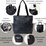 Baggallini Carryall Daily Tote Bag - 11.5" x12.5” Lightweight Nylon Travel Beach Bag Personal Item w/Luggage Sleeve