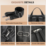 Marvolia PU Leather Backpack Purse for Women Large Fashion Designer Travel Backpack Ladies Shoulder Bag - Black