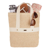 Roxy Woven Straw Backpack | Travel | Vacation | Lightweight | Natural Materials | Eco Friendly, Sunny Stash - Hibiscus Hype