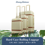 Tommy Bahama 3-Piece Rolling Luggage Set, Hard-Sided Suitcases with Spinner Wheels, Cream