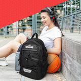 Spalding Basketball Backpack Sports Bag Ultimate Edition | Large Black Backpack with Shoe and Ball Compartment | Use for Sport Accessories and Stuff | Improved Material | Gifts for Basketball Players