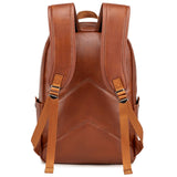 weiatas Leather Laptop Backpack for Men Women Work, Lightweight School Backpack Bookbag for College Students, Waterproof Casual Daypack Travel Computer Backpack fits 15.6 (Brown)