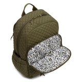 Vera Bradley Women's Cotton Campus Backpack, Climbing Ivy Green - Recycled Cotton, One Size