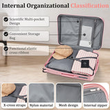 TRAVELEO 4 Piece Expandable Hardshell Pink Luggage Sets with Spinner Wheels, Lightweight Travel Suitcase Set with TSA Locks, 20 inch Carry On for Women (Pink, 4 Piece Set)