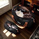 TAKUMI Carry On Luggage Set 3 Piece ABS+PC Hardshell Suitcases with Duffel Bag Double Spinner Wheels Travel Luggage with TSA Lock Lightweight Suitcase Set(BLACK BROWN, 3 PIECE SET(20/DB/TB))