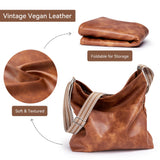 KALIDI Hobo Bag Vegan Leather Crossbody Bags Women Casual Work Tote Bag Messenger Bag Stylish Shoulder Travel Slouchy Purse