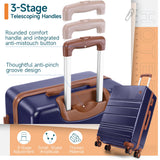 Hoteel Luggage Sets 4 Piece, 4-Year Warranty, Carry-On Luggage with Dual-Spinner Wheels, PC+ABS Hardside Suitcase Set with TSA Lock, Large Checked Travel Suitcases, Dark Blue(16/20/24/28)