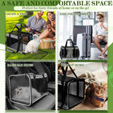 EXPAWLORER Large Cat Carrier Dog Carriers Soft for Small Medium Cats Puppies Up to 20lbs, Airline Approved Pet Carrier Soft-Sided Collapsible Pet Travel Carrier Fit 2 Kitties (Black)