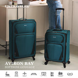 U.S. Traveler Aviron Bay Expandable Softside Luggage with Spinner Wheels, Teal, Carry-on 23-Inch