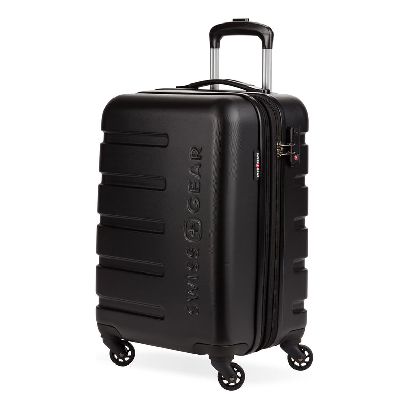 SwissGear 7366 Hardside Expandable Luggage with Spinner Wheels, Black, Carry-On 19-Inch