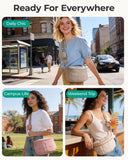 BAGSMART Small Crossbody Bags for Women，Puffer Cute Bum Bag with Pouch, Quilted Purse for Daily Travel College, Camel