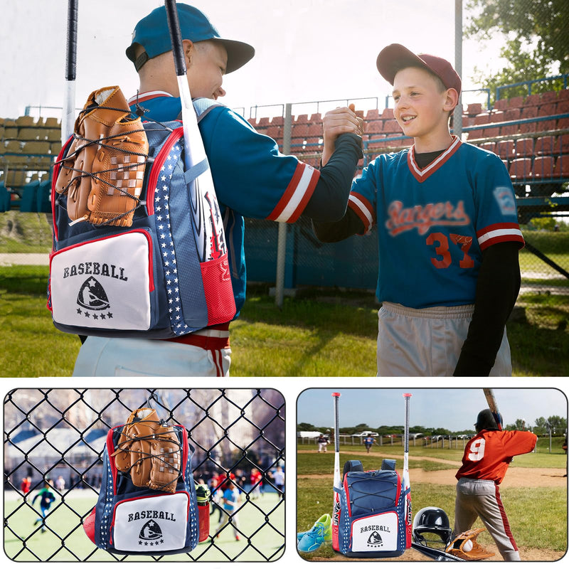 VIGEGARI Kids Baseball Bag for Boys 8-12 - Baseball Backpack for Boys 5-8 - Girls Softball Bag - Youth Baseball Bag for T-Ball, Softball Equipment, Baseball Gear, Bat Bag for Boys, Girls