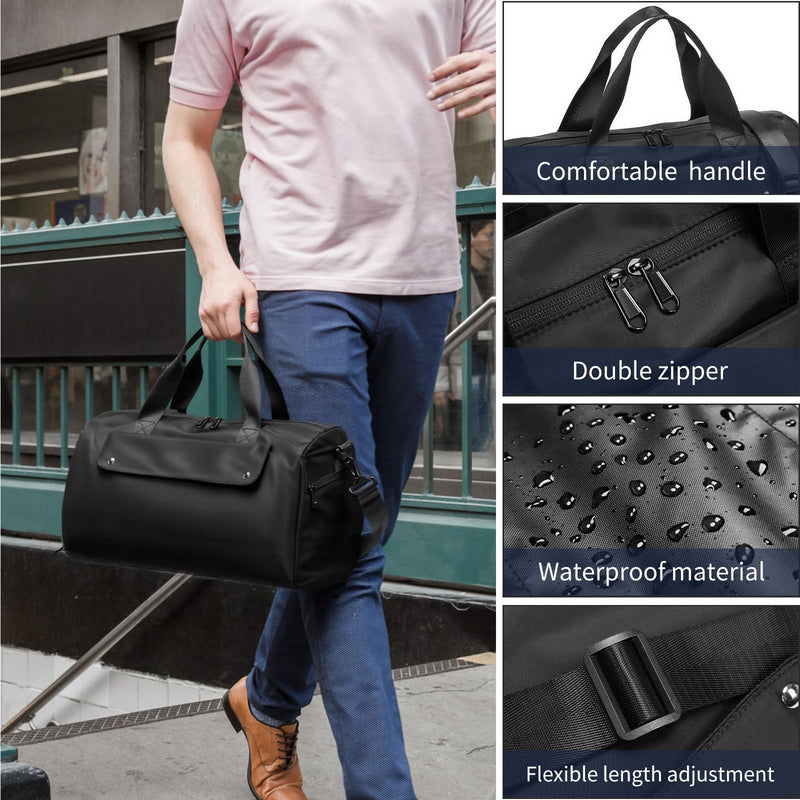 reeYee 16L Lightweight Travel Duffel Bag with Shoe Compartment, 840D Cordura Water-Resistant Gym Bag for Men & Women, Weekender Overnight Bag with Luggage Strap, Small Carry-on for 1-2 Days Trip