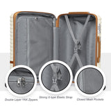 Joyway 28 Inch Large Luggage Hardside Suitcase with Spinner Wheel, Lightweight 3 Piece Suitcase Set with TSA Lock(White)