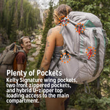 Kelty Redwing 50 Women’s – 50 Liter Internal Frame Backpack for Hiking, Backpacking, Travel, Hip Belt, Women Specific Fit, 2023 (Blackout)