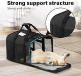 Simple Deluxe Airline-Approved Cat Carrier, 17" x 12" x 12", Soft-Sided Pet Carrier for Cats, Small Dogs, Kittens & Puppies up to 17 lbs, Durable & Collapsible Travel Carrier, Black
