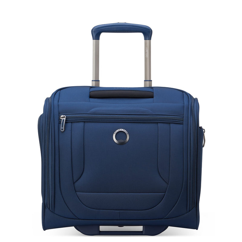 DELSEY PARIS Helium DLX Softside Luggage Under-Seater with 2 Wheels, Navy Blue, Carry on 16 Inch