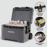 Igloo Trailmate 52Qt Wheeled Cooler, Insulated Hard Shell Ice Chest, Carbonite