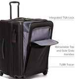 TUMI - Alpha Medium Dual Access Expandable 4-Wheeled Checked Luggage - Zipper Expansion - Durable Ballistic Nylon - Medium Capacity Suitcase with TSA Lock - Dark Black
