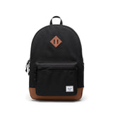 Herschel Supply Co. Youth Heritage Backpack, Black/Saddle Brown, 26 L