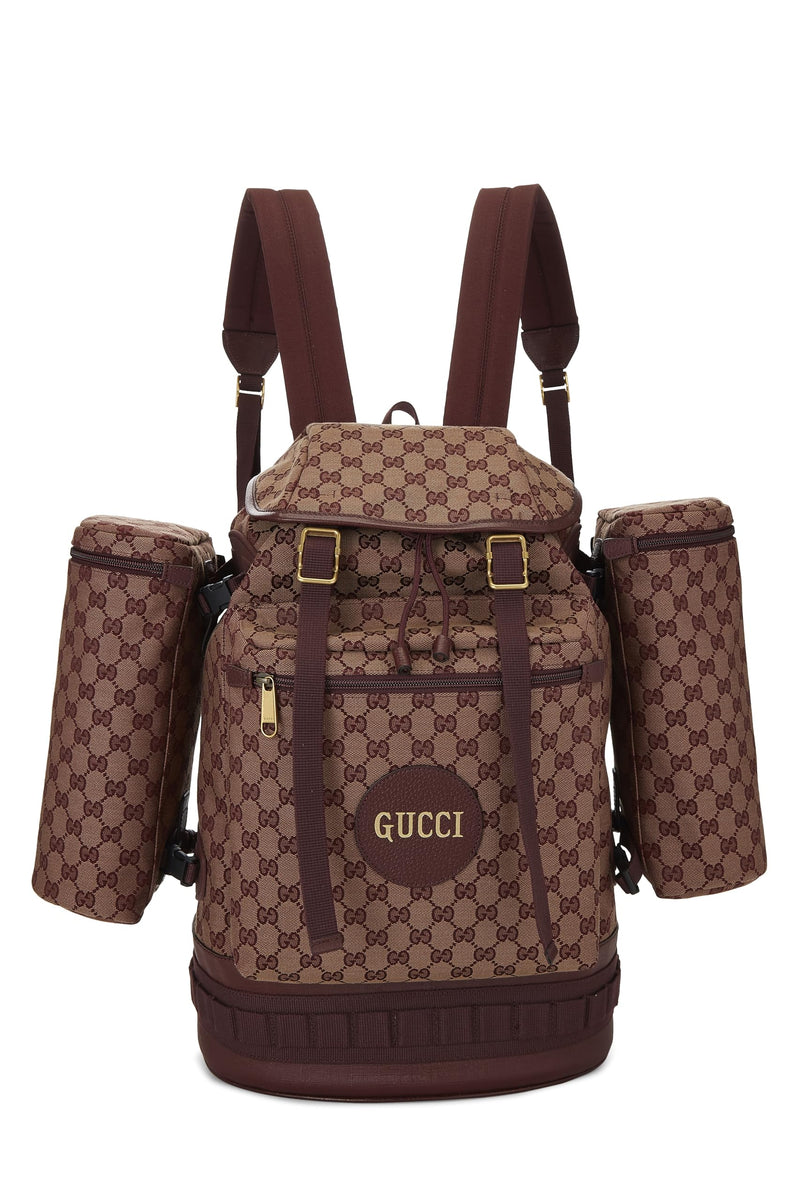 Gucci, Pre-Loved Original GG Canvas Alpina Trekking Backpack, Burgundy