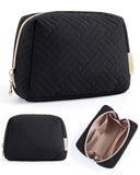 BAGSMART Small Makeup Bag, Travel Cosmetic Bag Make Up Pouch Small Travel Zipper Pouch,Water-resistant Toiletry Bag,Makeup Organizer Bag for Women, Black