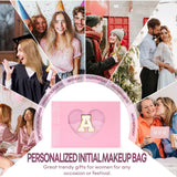 Easter Basket Gifts for Teen Girls Women Girlfriend - 2PCS Gifted Box Makeup Bags - Cosmetic Bag for Travel Toiletry - 11 12 13 14 15 16 Years Old Teen Girl Gifts Trendy Stuff Teacher Gift - Pink A