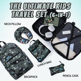 Rosamo Kid’s Luggage Set 6 Piece Suitcase Set 16" Hardside Luggage with Spinner Wheels Girls Boys Carry on Luggage Travel Rolling Luggage Airline Approved (Joystick)