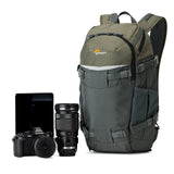 Lowepro LP37014-PWW, Flipside Trek BP 250 AW Backpack for Camera with ActiveZone Suspension System, Tablet Compartment, Grey/Dark Green