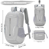 ZOMAKE Ultra Lightweight Packable Backpack 25L, Foldable Hiking Backpacks Water Resistant Small Folding Daypack for Travel(Sliver Grey)