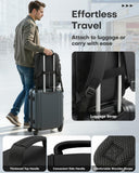 HOTOR Travel Backpack - TSA-Friendly Carry-On Backpack for Men & Women, Internal Luggage Straps & Waterproof Pocket, Perfect for Travel Essentials, Work, Commuting, 16.9" x 11.4" x 7.9", Black