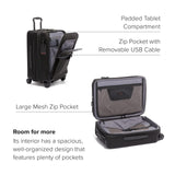 TUMI - Alpha International Office 4 Wheeled Carry-On - Men's Zip Expansion Business Luggage with Laptop & Tablet Compartments - Black