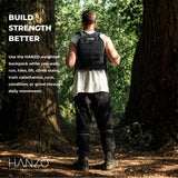 Hanzo Weighted Backpack for Rucking, Fitness Training, Hiking, Walking, Workouts. Adjustable Rucksack Weight Plate Backpack