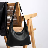 KALIDI Crescent Tote Bag, Women Underarm Handbag Vegan Leather Zipper Shoulder Purse Hobo for Evening Shopping Casual