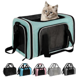 Cat, Dog Carrier for Small Medium Pet Carriers Up to15Lbs, Cats Carrier Soft- Sided Puppy Dogs Bag Portable Foldable Airline Approved Carrier Travel (Green 18 * 11 * 11)